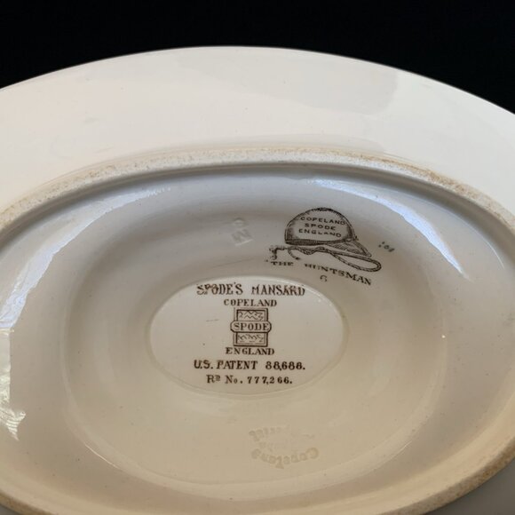 Spode Porcelain Gravy Boat w/ Attached Underplate J.F. Herring "The Huntsman" - Picture 11 of 13